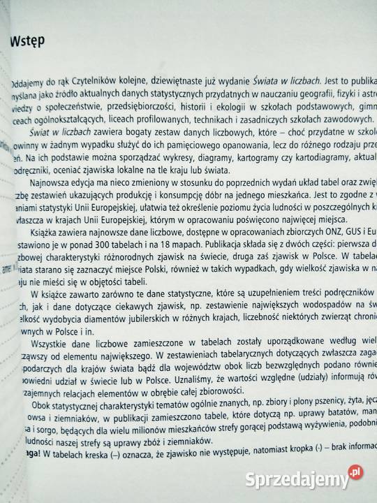 Świat w liczbach 2012 dane statystyczne książki Antykwariat Warszawa