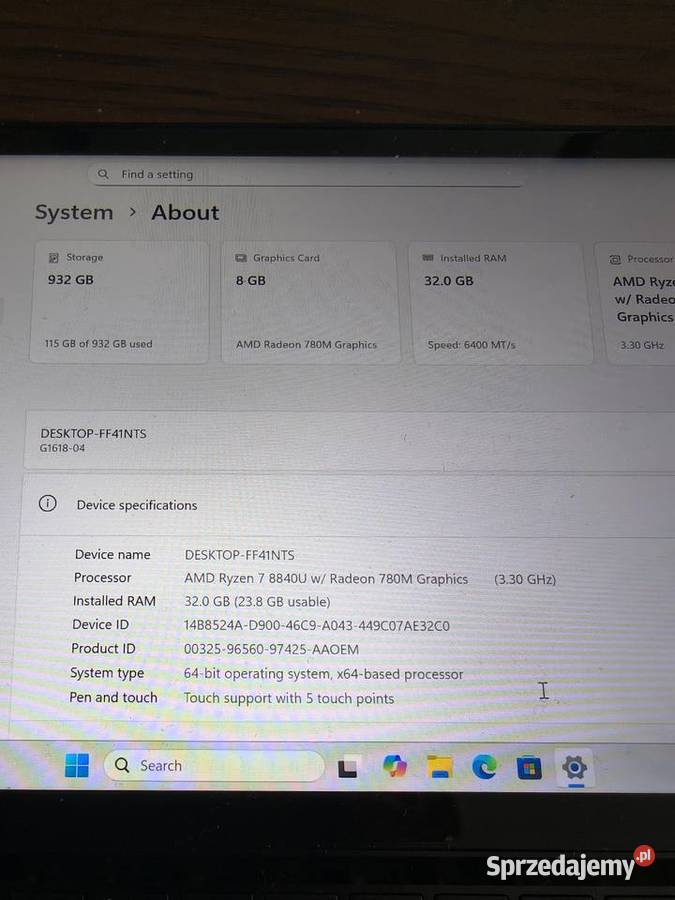 GPD Win4 8840U FP8 32G 1TB Zielona Góra
