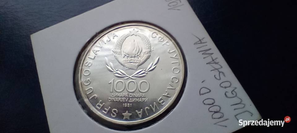 Stare monety 1000 dinarów 1981 Jugosławia srebro Lesko sprzedam