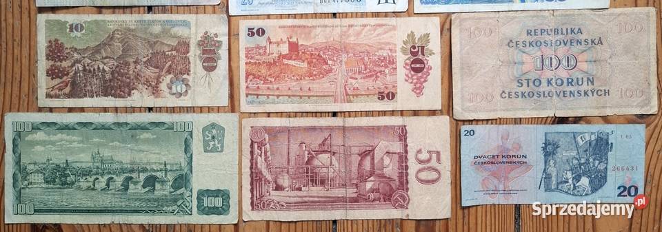 Zestaw Banknotów Czechy Słowacja Czechosłowacja Gliwice