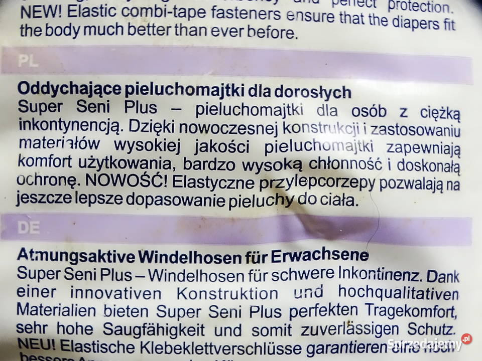 Pieluchomajtki Super SENI PLUS 3 Large 26 duża Biłgoraj