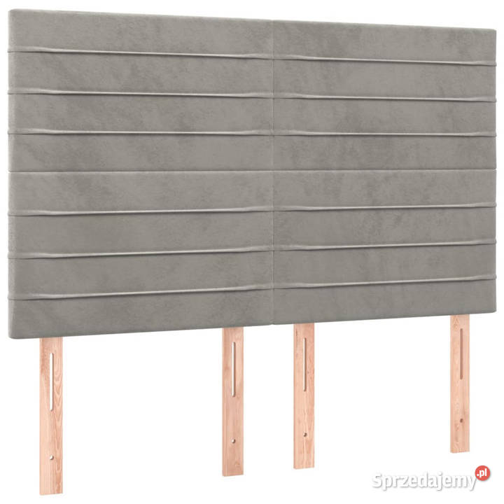 Zagłówki do łóżka 4 jasnoszare 72x5x7888 aksamit Warszawa