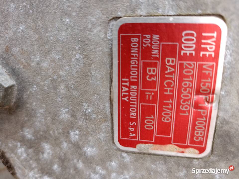 Przekładnia kątowa ślimakowa bonfiglioli vf150 Żelazno