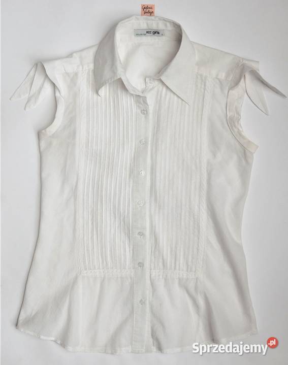 Bluzka damska RCC S plisowana biała wiązane Lublin