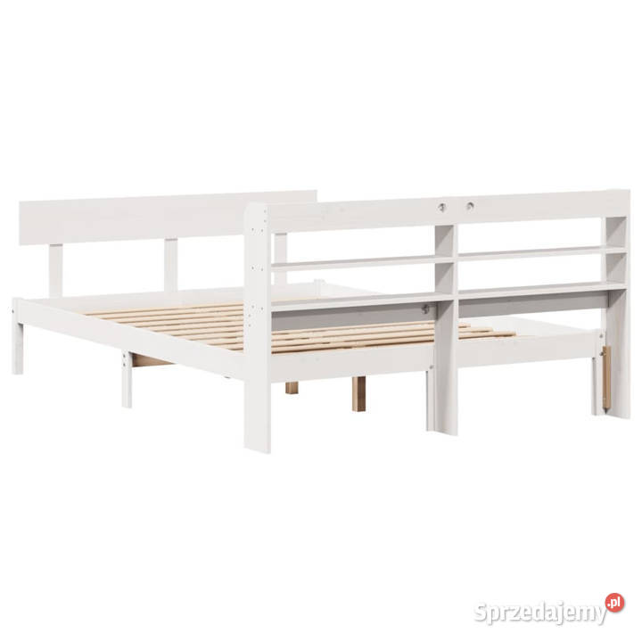 Rama łóżka bez materaca biała lite drewno 222cm mazowieckie Warszawa