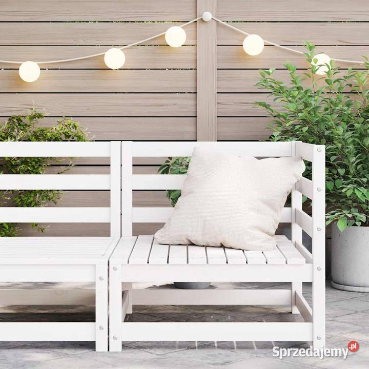 vidaXL Ogrodowa sofa narożna biała lite drewno Warszawa