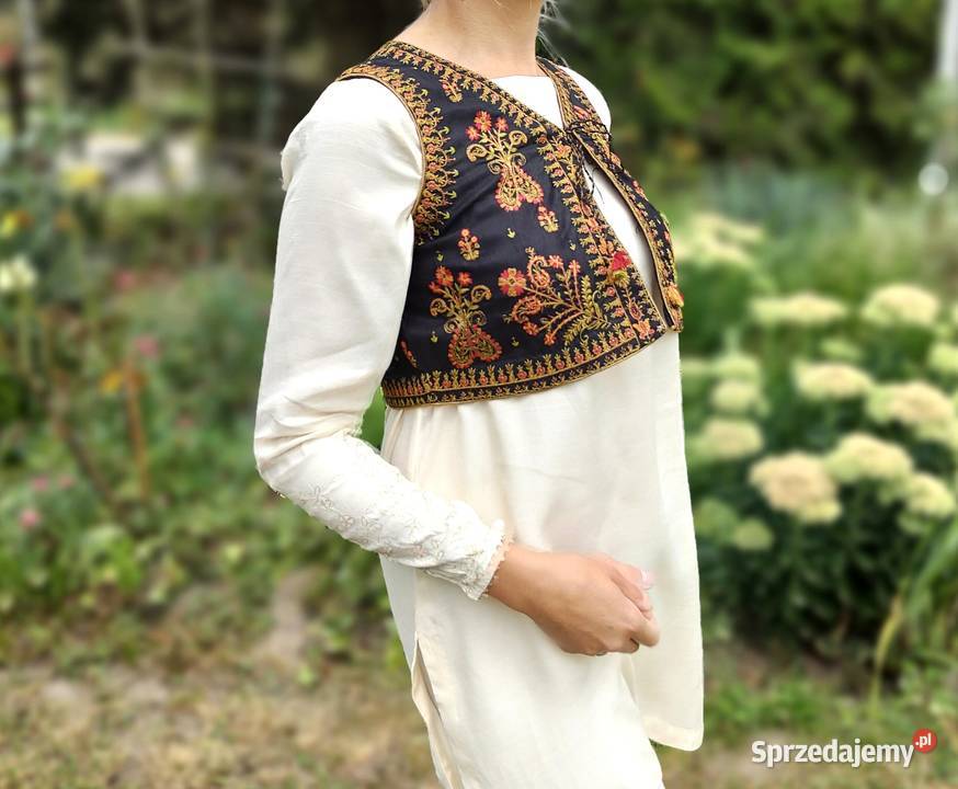 Czarna kamizelka bolerko gorset S 36 etno folk Pozostałe Szczecin