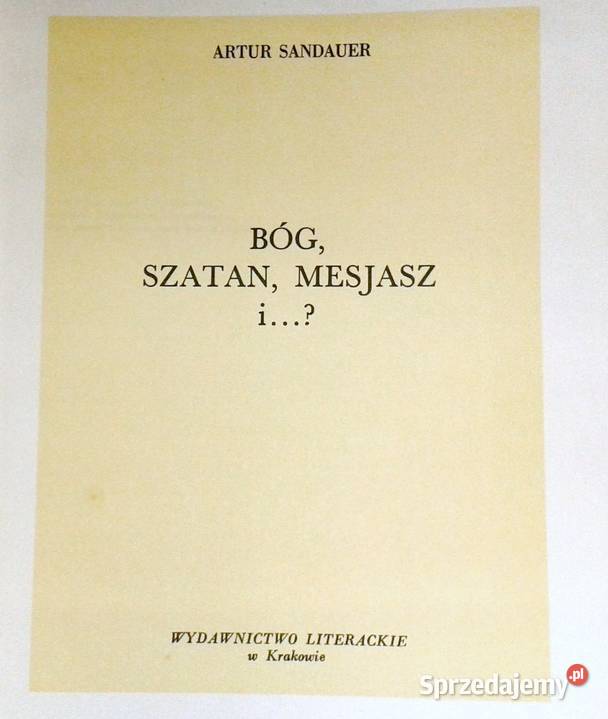 Bóg Szatan Mesjasz i Artur Sandauer