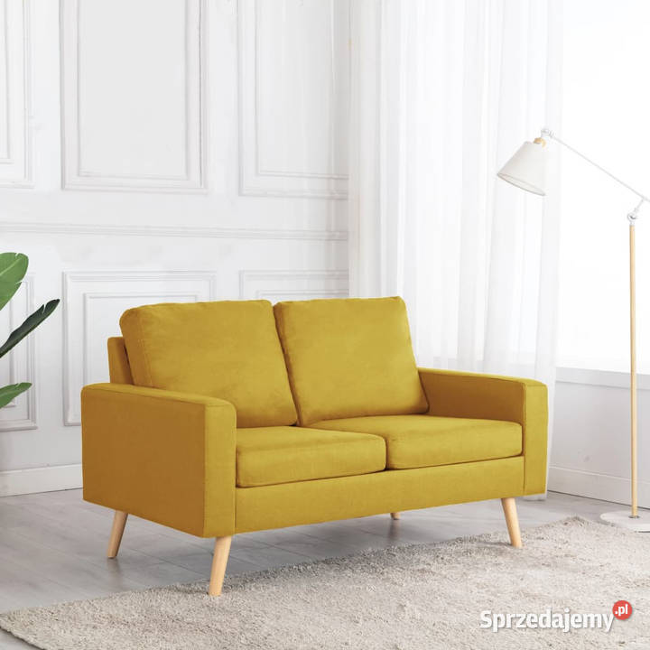 2osobowa sofa żółta tapicerowana tkaniną Warszawa