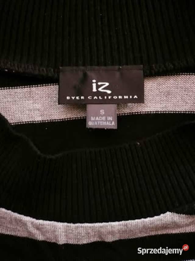 czarnoszary sweter w pasy na krótki rękaw marka