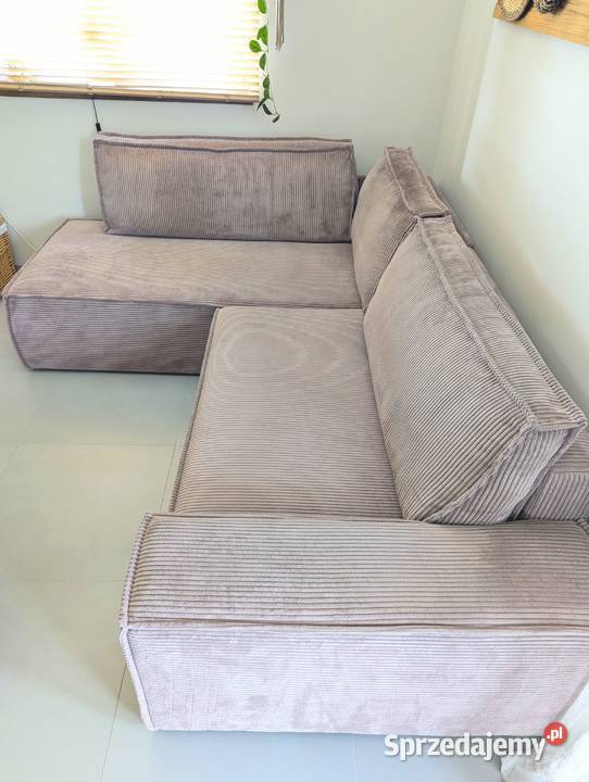 Narożnik rozkładany sztruksowy sofa do salonu Bolmin
