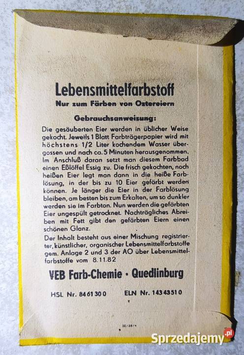 Stare Barwniki Do Jajek NRD Chorzów