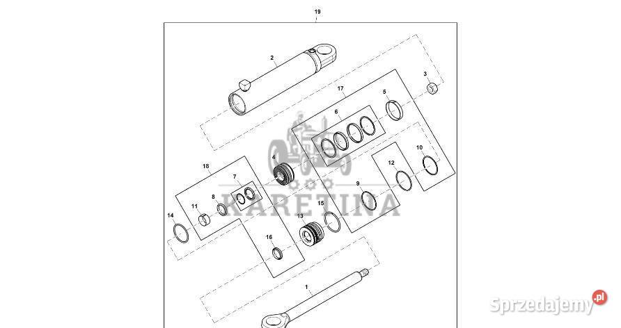 John Deere 9470RX Pręt AH220679 Kierowanie Jastrzębniki