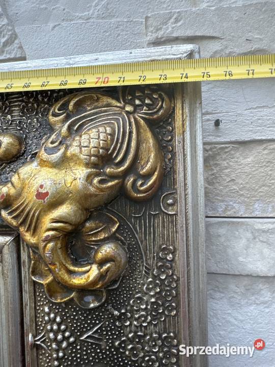 Stara drewniana rama rzeźbiona do lustra obrazu Długopole-Zdrój