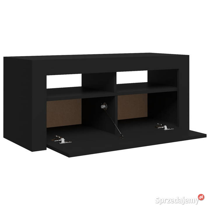 Szafka pod TV z oświetleniem LED czarna 90x35x40
