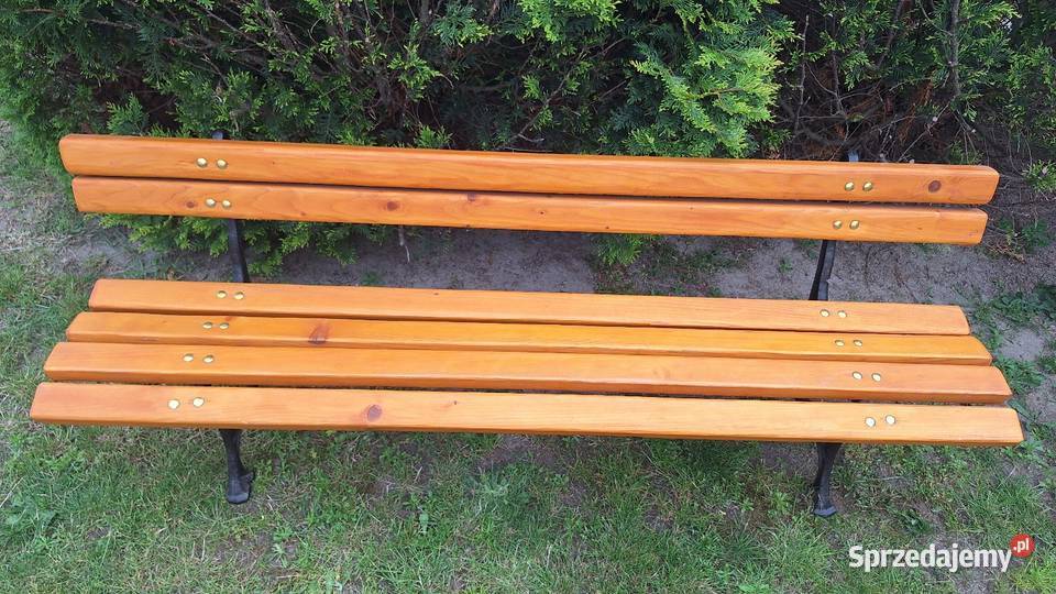 Ławka ogrodowa 200 grube deski żeliwne nogi styl lubelskie Radzyń Podlaski sprzedam