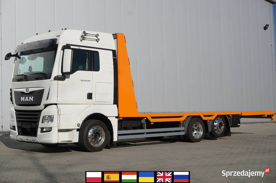 MAN TGX 26500 6x2 E6 NOWA Zabudowa laweta 875 m jedno łóżko małopolskie