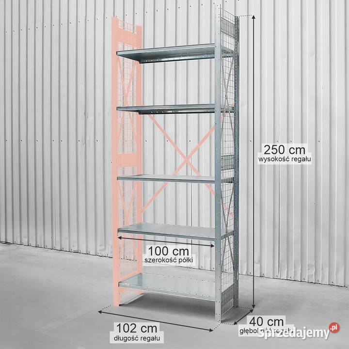 Regał magazynowy 5 półek DEXION 250x102x40 MODUŁ Chmielów