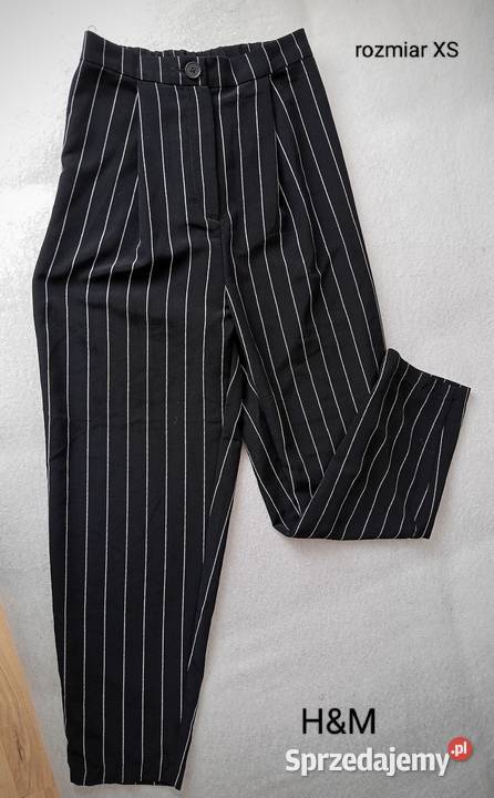 Eleganckie czarne spodnie proste marki HM XS Nysa