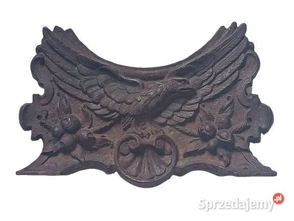 Stara żeliwna ozdoba dekoracyjna z motywem orła Antyki Rzeszów sprzedam