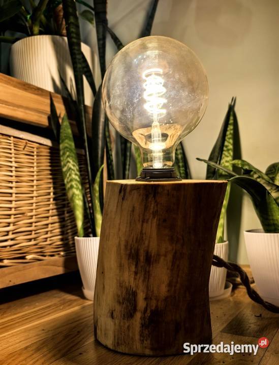 Drewniana lampka handmade Płock sprzedam