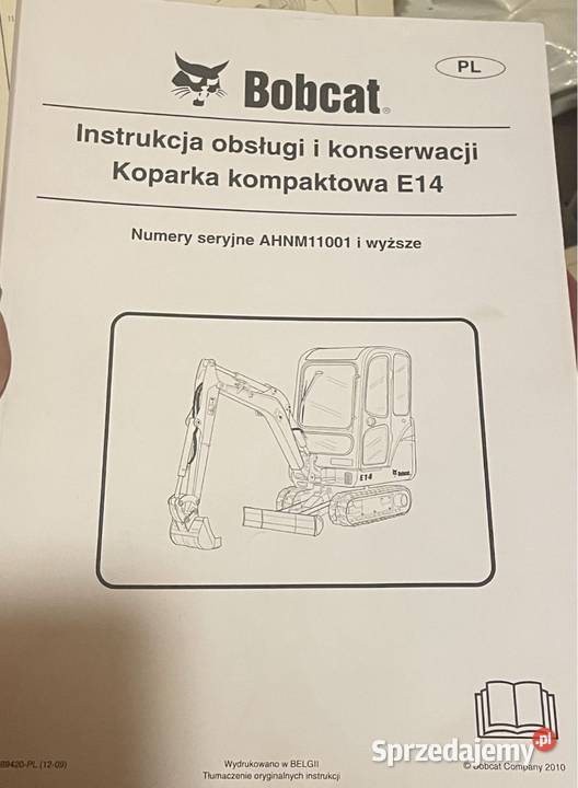 Instrukcja obsługi koparka kompaktowa bobcat E14 Chełmiec sprzedam