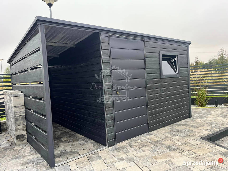 Domek Ogrodowy 3x25 wiata 1x25m okno Sosna Kalisz