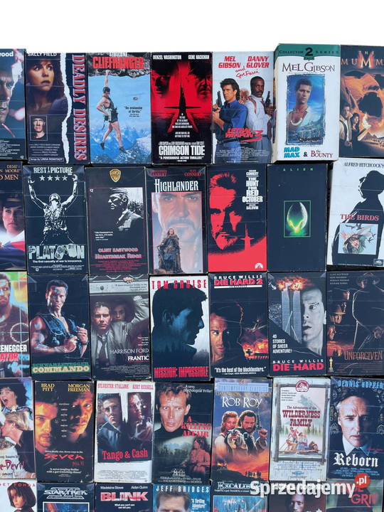 Oryginalne kasety VHS z wypożyczalni 143 VHS Kielce
