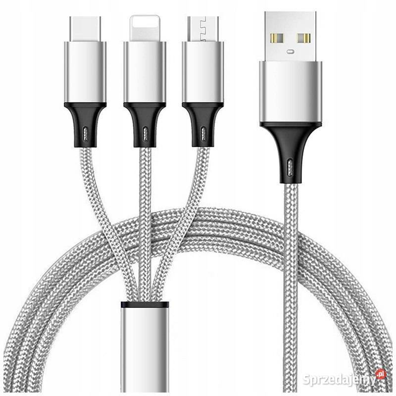 UNIWERSALNY KABEL PRZEWÓD USB 3W1 LIGHTNING