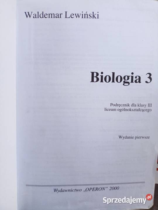 Biologia operon podręczniki szkolne księgarnia Warszawa