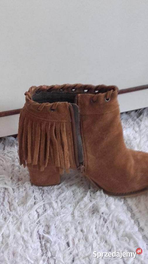 WŁOSKIE ZAMSZOWE RUDE MARKOWE KOZACZKI r 39 Inna marka wielkopolskie