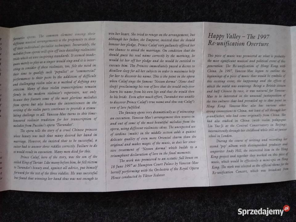 MC cassette cover VANESSA MAE The Classical Gdańsk