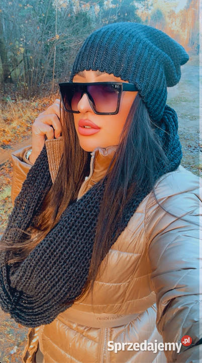 Zjawiskowy zestaw czapka plus komin 100 wełna sprzedam