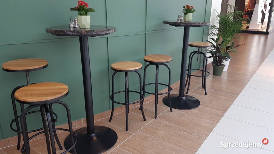 Hokery metalowe z drewnem dębowym stoły z Gdańsk