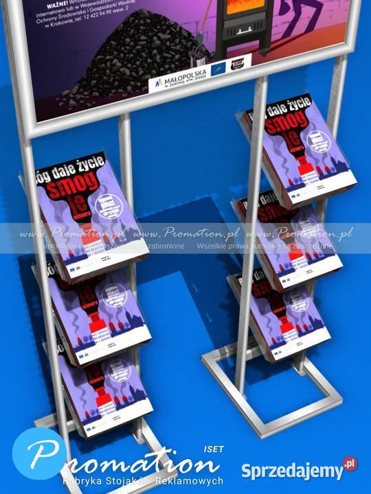 Stojak ekspozycyjny na ulotki i plakat 6 miejsc Biuro mazowieckie Warszawa