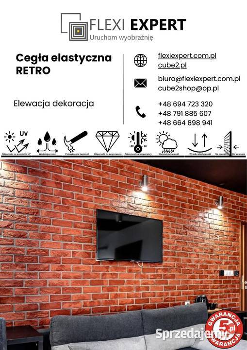 Cegła Płytka elastyczna elewacyjna RETRO Międzyrzecze