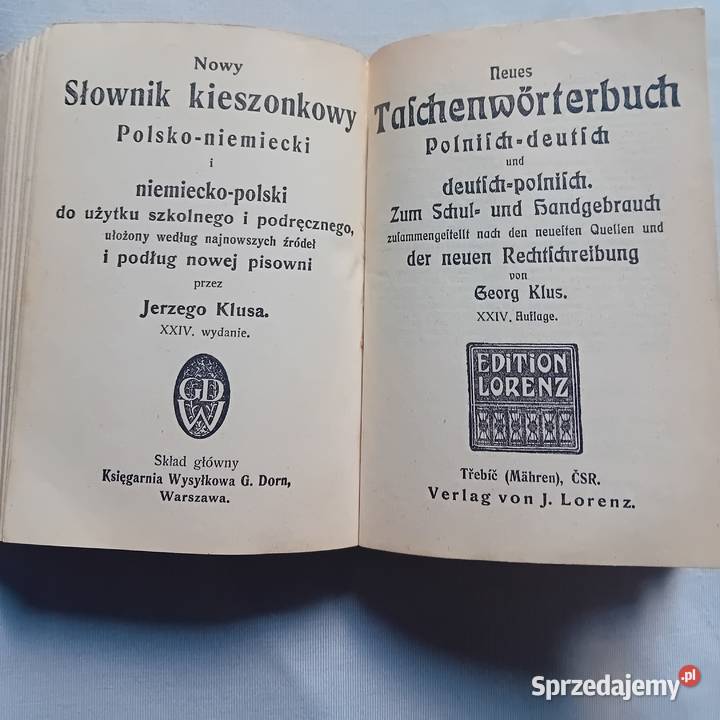 J Klus Słownik niemieckopolski i polskoniemiecki wielkopolskie Koźminek