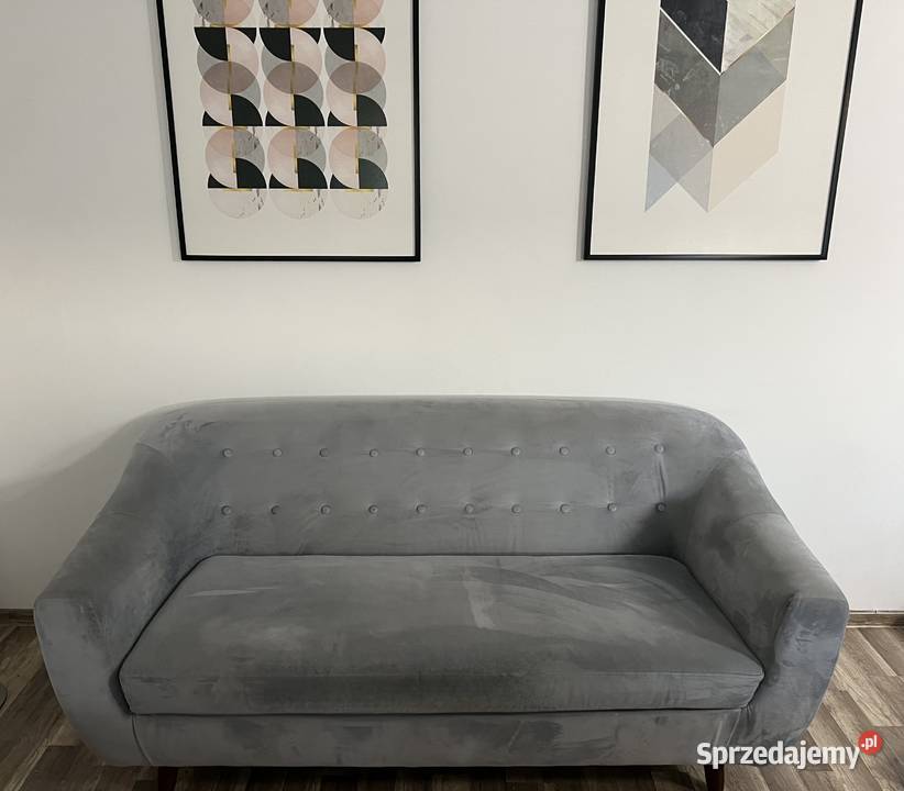 Sofa welurowa szara sprzedam