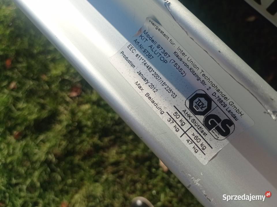 Bagażnik na rower ALUTOP do samochodu na hak dolnośląskie Dzierżoniów