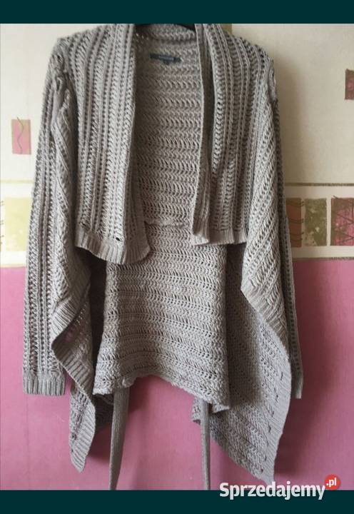 Reserved sweter narzutka wiązany z paskiem Leszno