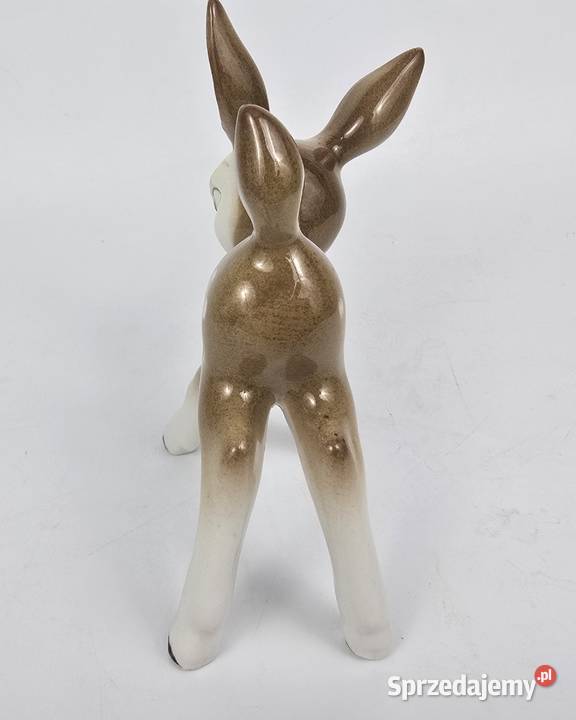 Jelonek Bambi porcelana Wagner Apel Turyngia Bronisze