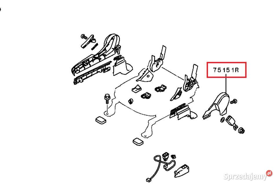 Mitsubishi ASX osłona fotela prawego przedniego