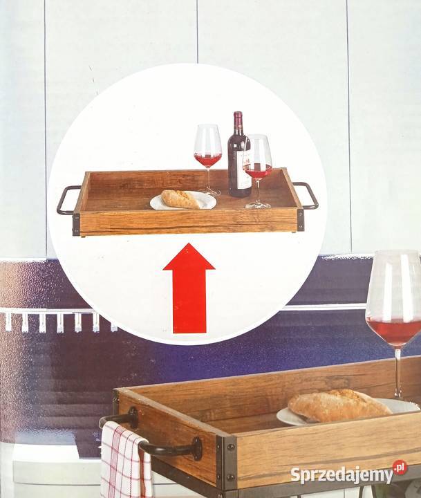 Wózek Barek kuchenny Rustykalny na kółkach Szczecin sprzedam