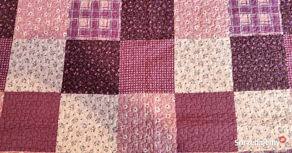 Duża wielokolorowa unikatowa dwustronna narzuta wielokolorowy mazowieckie Brwinów sprzedam
