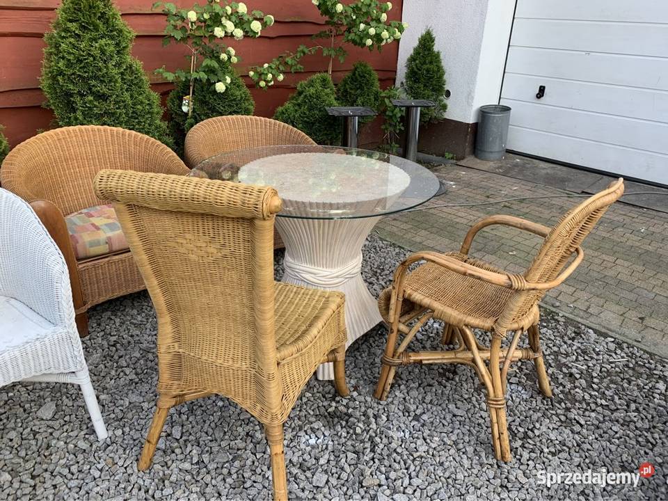 Stoły dębowe ratanowe krzesła i fotele dolnośląskie Milicz