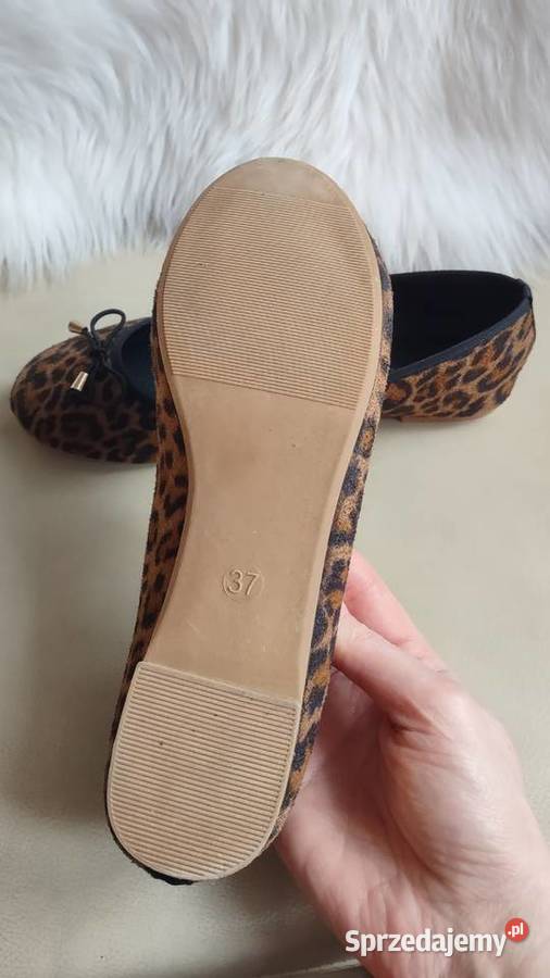 Balerinki w panterkę z kokardką 3637 Sinsay czarny Olkusz sprzedam