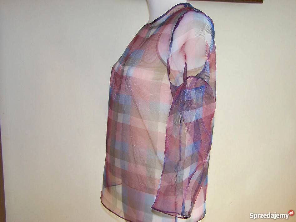 Bluzka Zara Mgiełka Transparentna Burgund 38 Bluzki i koszule podlaskie