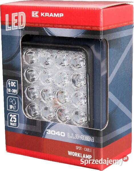 Lampa robocza LED kwadratowa 25W 3040 lm 1030V Kamionna