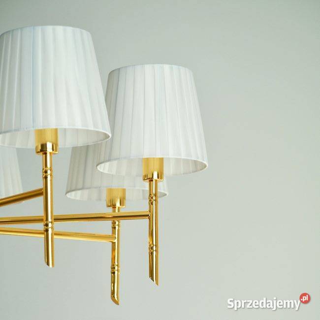 Żyrandol złoty glamour podłużny 100 mazowieckie Warszawa