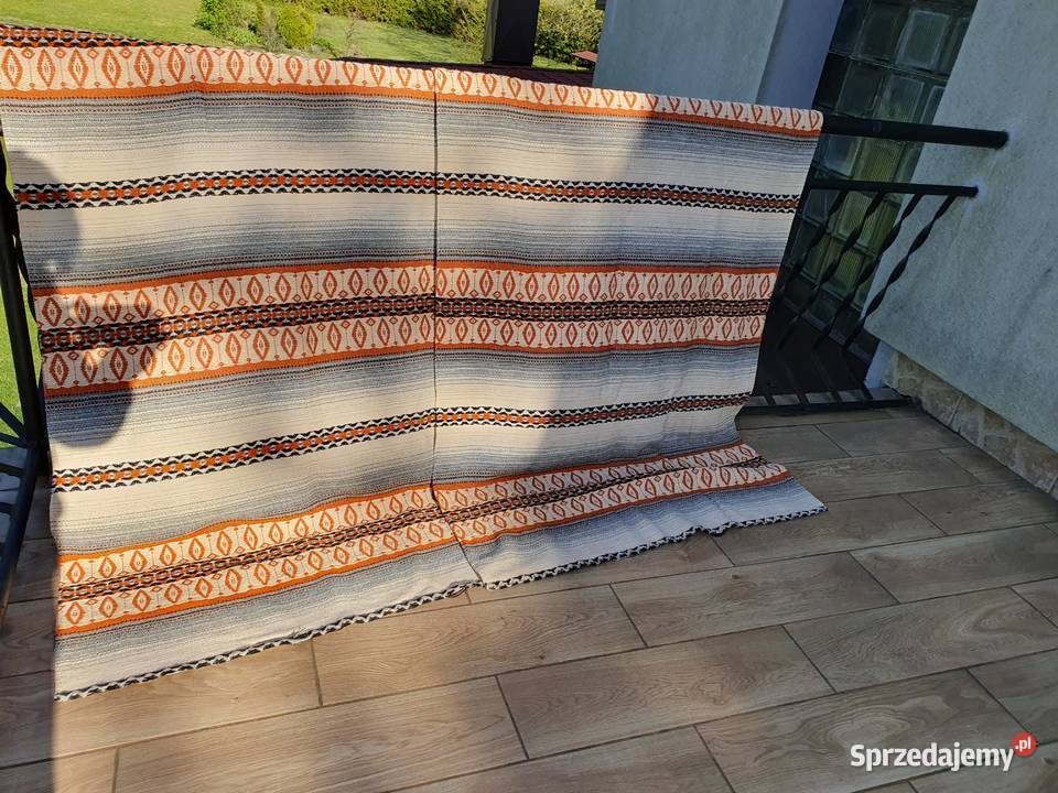 Wełniane zasłony z lat 60 Tkaniny